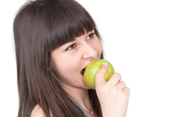 Beauty woman with apple — Stock Photo, Image