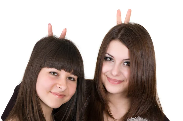 Plezier twee meisjes — Stockfoto