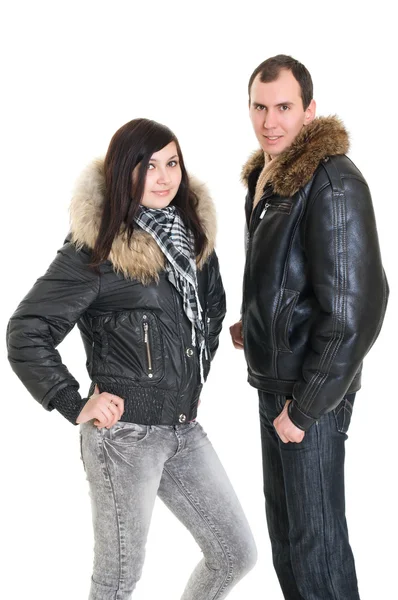 stock image Couple dressed for winter