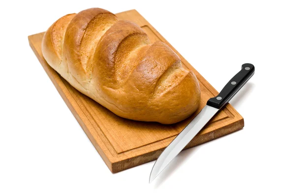 Bread with knife — Stock Photo, Image