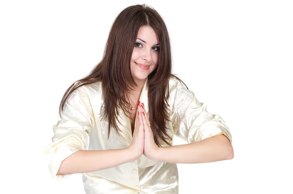 Flicka mediterar — Stockfoto