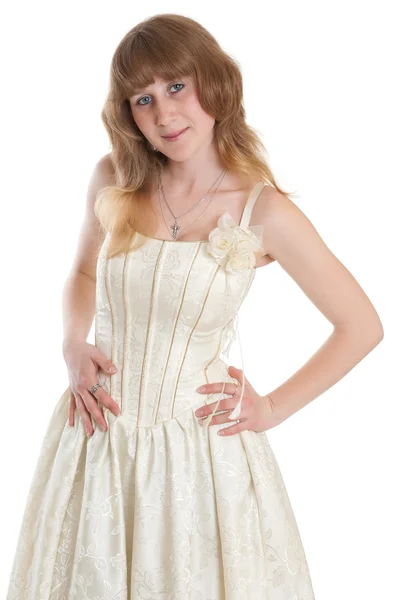 Girl in wedding dress — Zdjęcie stockowe