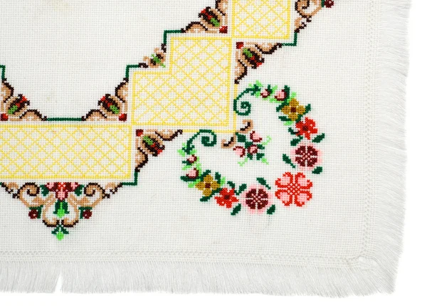 Part of embroidered serviette — Stock Photo, Image