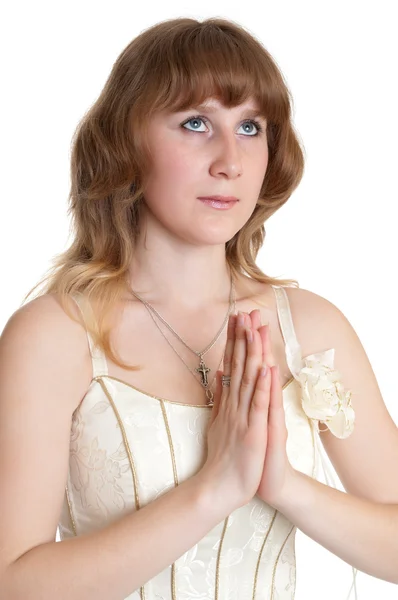 Prayng menina — Fotografia de Stock