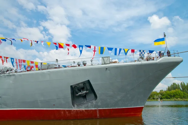 湾のロシアの軍艦 — ストック写真