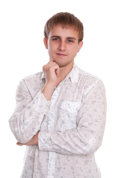 Happy casual young man in shirt — Stock Photo, Image