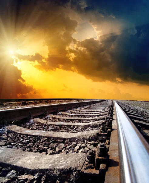 地平線への鉄道 — ストック写真