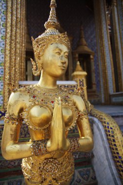 Golden Kinnaree, Thai temple exterior clipart