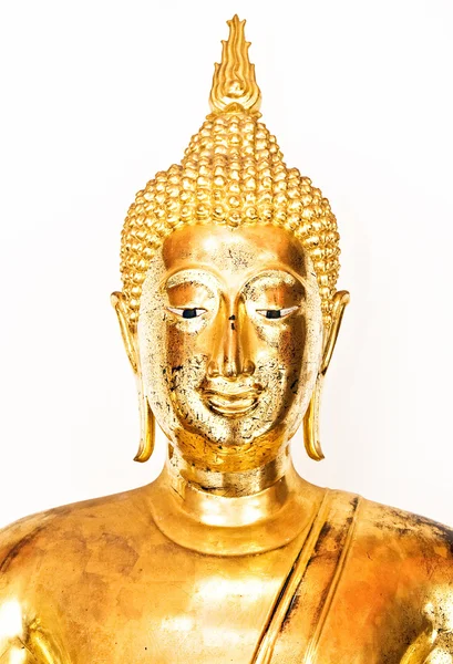 Boeddha hoofd op wit — Stockfoto
