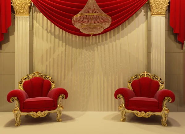 Barokowe meble w królewskiej wnętrza — Zdjęcie stockowe