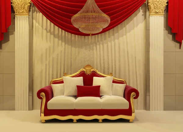 Modern soffa i royal inre — Stockfoto