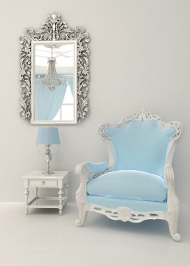 Baroque furniture in luxury interior clipart