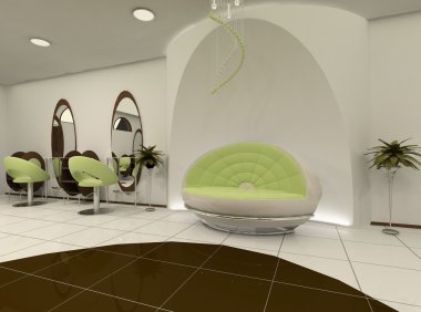 Interior of luxury beauty salon clipart