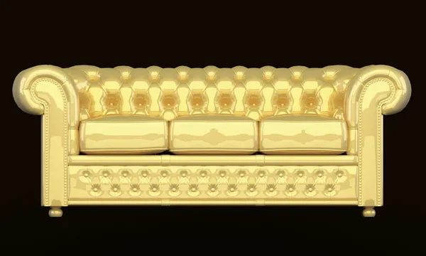 Диван класса люкс с золотой кожей — стоковое фото