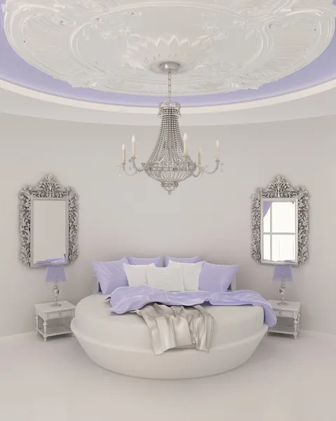 Потолочный декор в современной спальне — стоковое фото