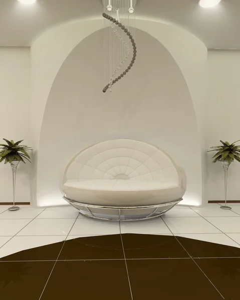 Стильный диван со встроенным интерьером — стоковое фото