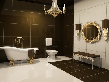 Luxurious interior of bathroom clipart