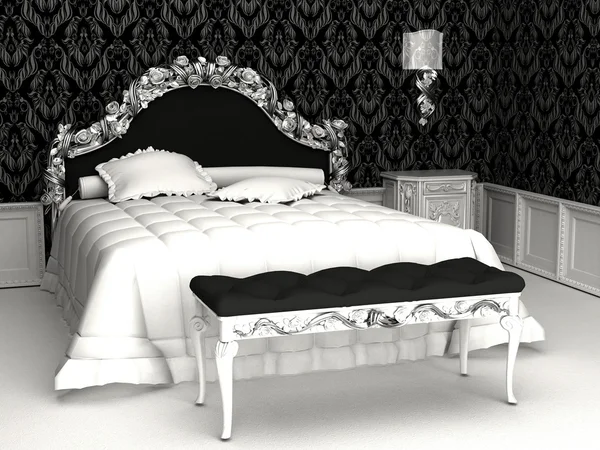 Mobiliario real en dormitorio barroco — Foto de Stock