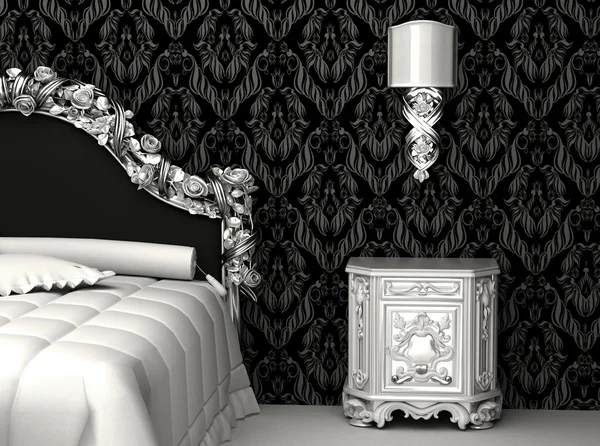 Barokke meubilair in de slaapkamer — Stockfoto