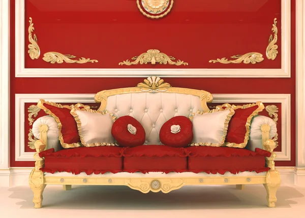 Lyxiga soffa i royal inre — Stockfoto