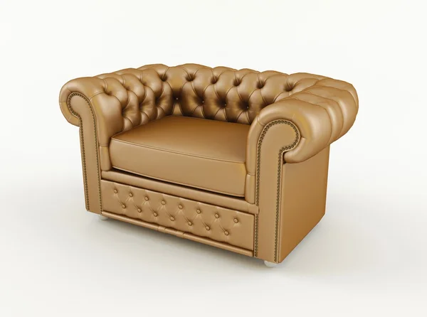 stock image Popular classic armchair with brown leather