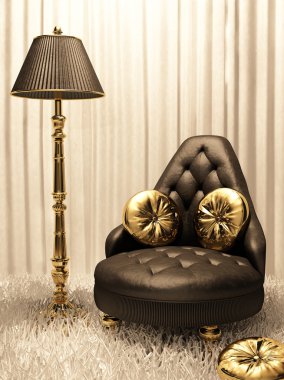 Luxurious furniture in design interior clipart