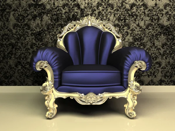 Poltrona barroco moderno com moldura decorativa no interior de luxo — Fotografia de Stock