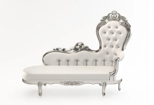Kožené luxusní s královskou křivka samostatný rám bílý poz — Stock fotografie