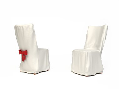 Cavered chair for wedding isolated on white background clipart