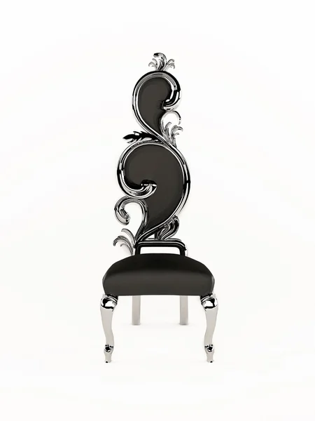 Cadeira luxuosa com quadro roayl isolado no fundo branco — Fotografia de Stock
