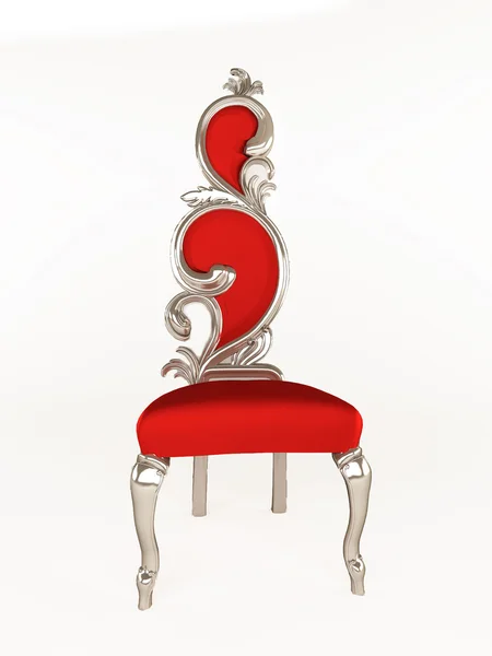 Luksusowy fotel z krzywą ramą na białym tle — Zdjęcie stockowe