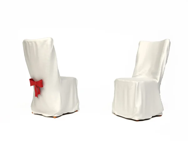 Cavered 椅子为孤立在白色背景上的婚礼的 — 图库照片