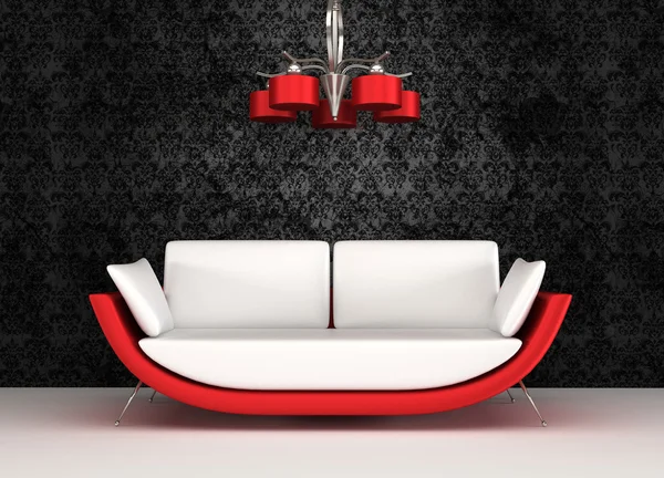 Modern sofa with chandelier in luxurious interior — Stock Photo, Image