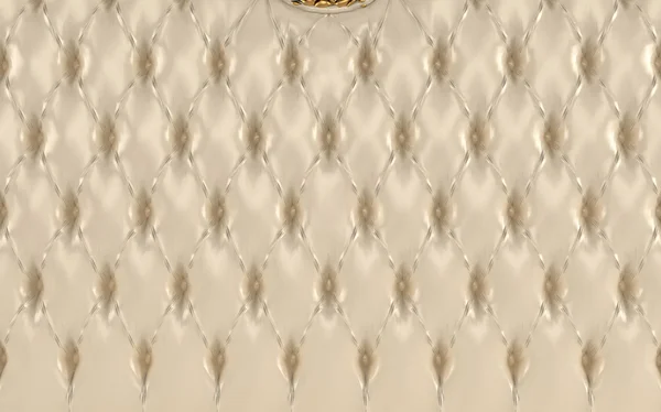 Texture beige luxueuse, motif en cuir boutonné. Royal — Photo