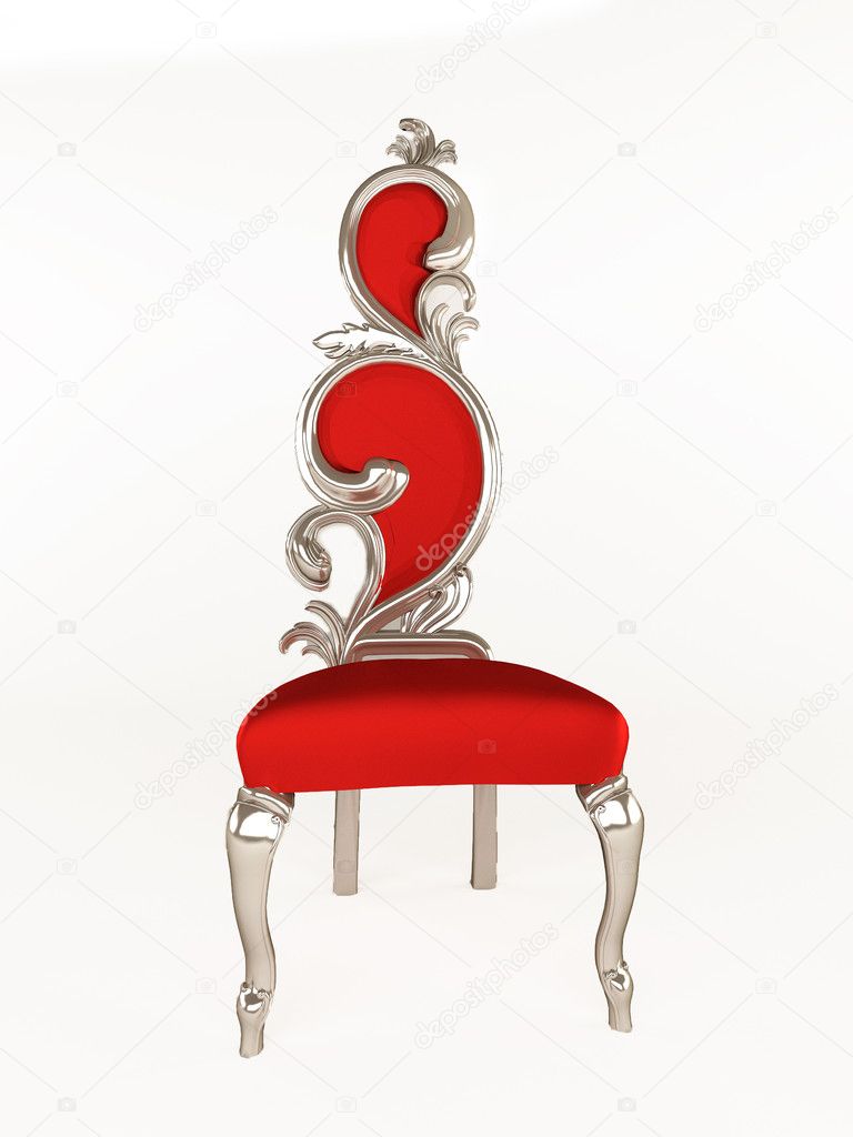 Luxurious chair with curve frame isolated on white background
