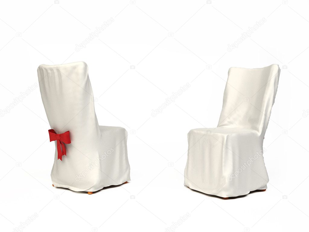 Cavered chair for wedding isolated on white background