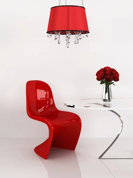 Silla moderna en el interior minimalismo. Muebles. Loft. Renderizado 3D —  Fotos de Stock