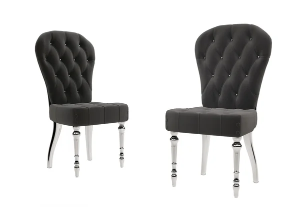 Duas cadeiras de tecido isoladas no fundo branco — Fotografia de Stock