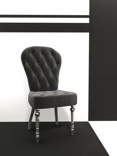 Stuhl aus Stoff im geometrischen Interieur — Stockfoto