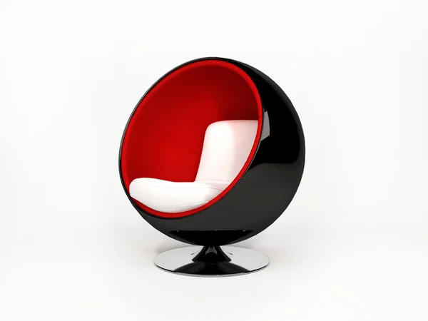 白い背景上に分離されて近代的な半円肘掛け椅子 — ストック写真