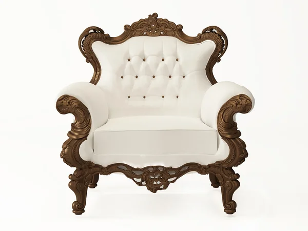 Standardowe i nowoczesny skórzany fotel z drewnianą ramą — Zdjęcie stockowe