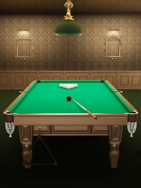 Bilardo veya desen wallpa ile lüks iç havuzu tablo