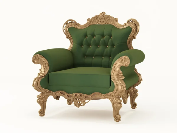 Royal armchair with luxurious frame. Fabric furniture — Stock Photo, Image