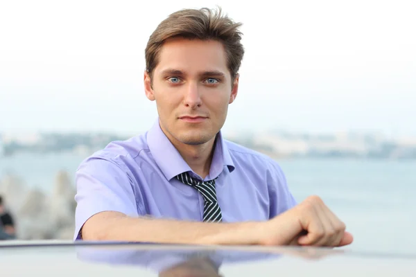 Portrait of handsome young businessman, outdoors — Stock Photo, Image