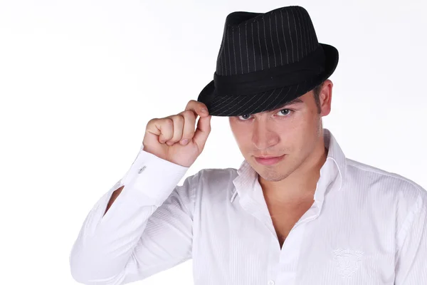 Красивий чоловік з капелюхом — стокове фото