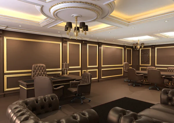 Espace bureau intérieur, appartement royal avec mobilier de luxe — Photo