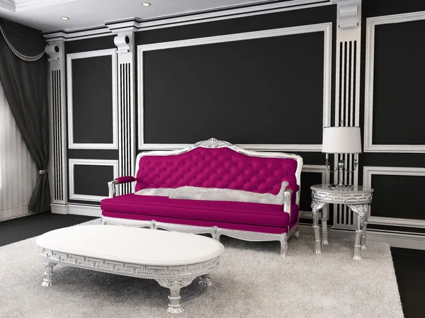 Luxurious furniture. Sofa in royal interior — Stock Photo, Image