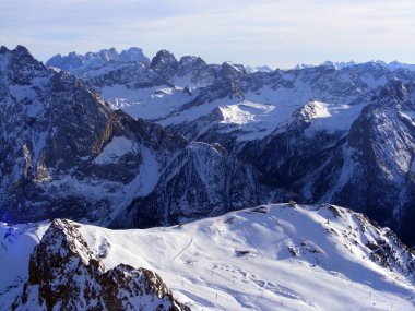 Dolomites mountain in winter clipart