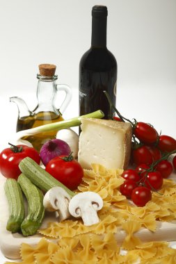 Farfalle tomatoes and pecorino cheese