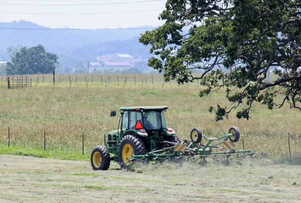 stock image Tractor Pulling The Fluffing Attachment